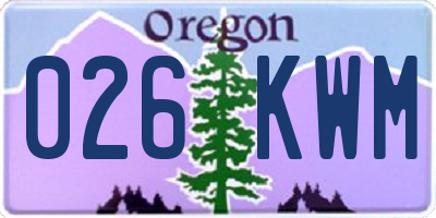 OR license plate 026KWM