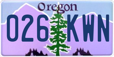 OR license plate 026KWN