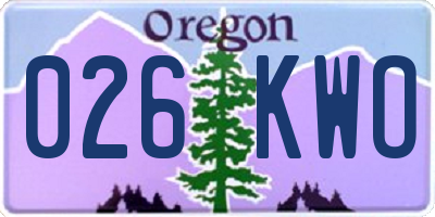 OR license plate 026KWO