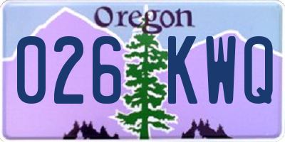 OR license plate 026KWQ