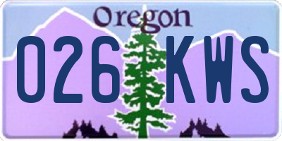 OR license plate 026KWS