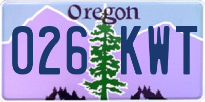 OR license plate 026KWT