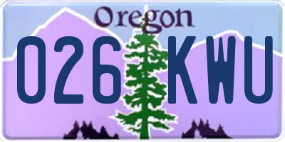 OR license plate 026KWU