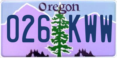 OR license plate 026KWW