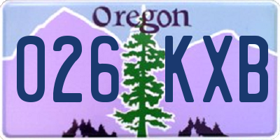 OR license plate 026KXB
