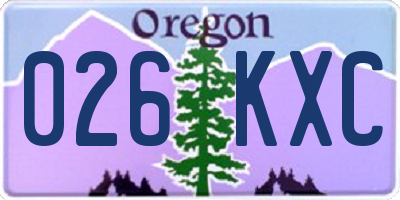 OR license plate 026KXC