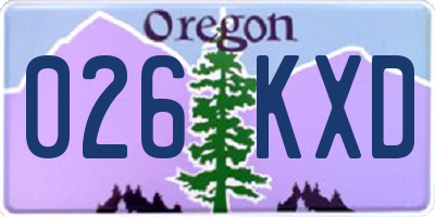OR license plate 026KXD