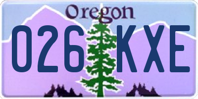 OR license plate 026KXE
