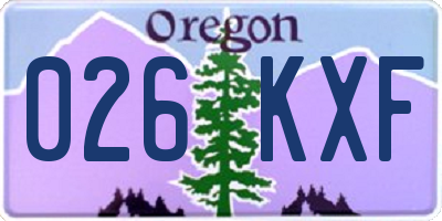 OR license plate 026KXF