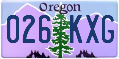 OR license plate 026KXG
