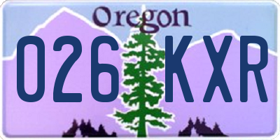 OR license plate 026KXR