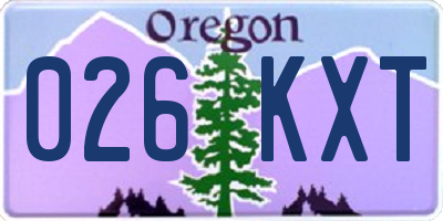 OR license plate 026KXT