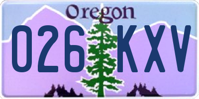 OR license plate 026KXV