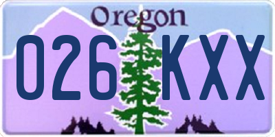 OR license plate 026KXX
