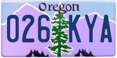OR license plate 026KYA