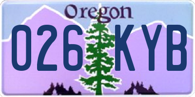 OR license plate 026KYB