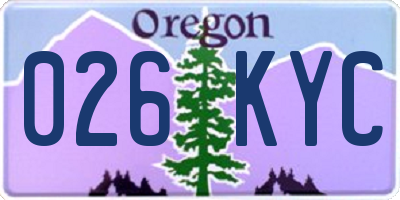 OR license plate 026KYC
