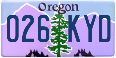 OR license plate 026KYD