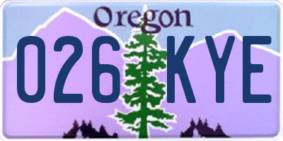 OR license plate 026KYE