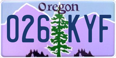 OR license plate 026KYF