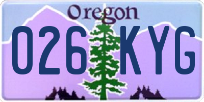 OR license plate 026KYG