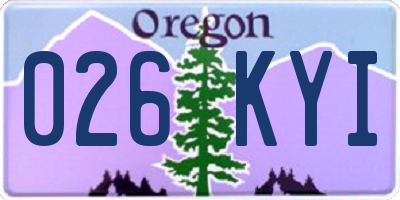 OR license plate 026KYI