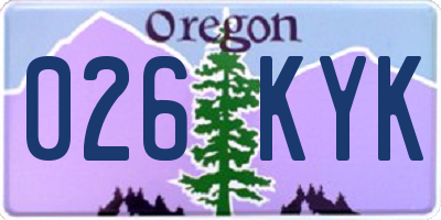 OR license plate 026KYK