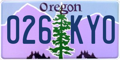 OR license plate 026KYO