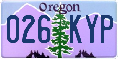 OR license plate 026KYP