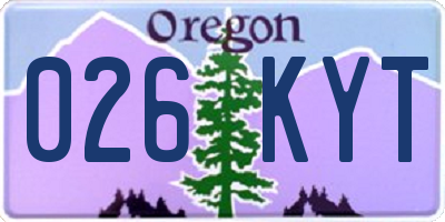 OR license plate 026KYT