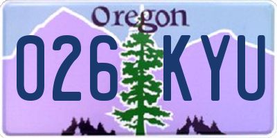 OR license plate 026KYU