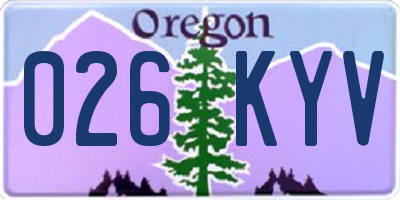 OR license plate 026KYV