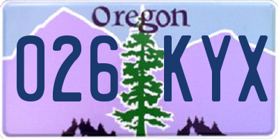 OR license plate 026KYX