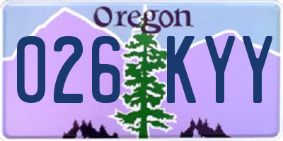 OR license plate 026KYY