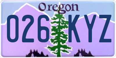 OR license plate 026KYZ