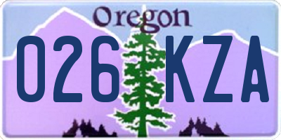 OR license plate 026KZA