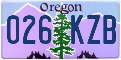 OR license plate 026KZB