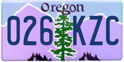 OR license plate 026KZC