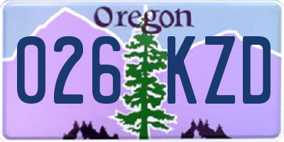 OR license plate 026KZD