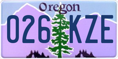 OR license plate 026KZE
