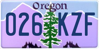 OR license plate 026KZF