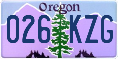 OR license plate 026KZG
