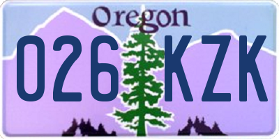 OR license plate 026KZK