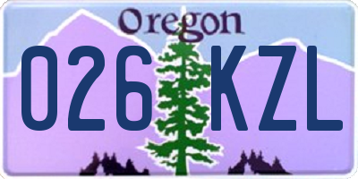 OR license plate 026KZL