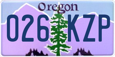 OR license plate 026KZP