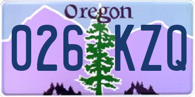 OR license plate 026KZQ