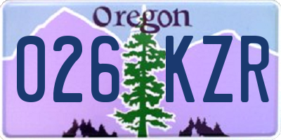 OR license plate 026KZR