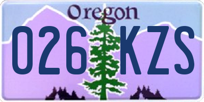 OR license plate 026KZS