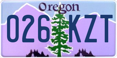 OR license plate 026KZT