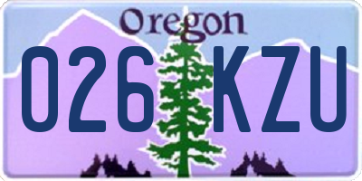 OR license plate 026KZU